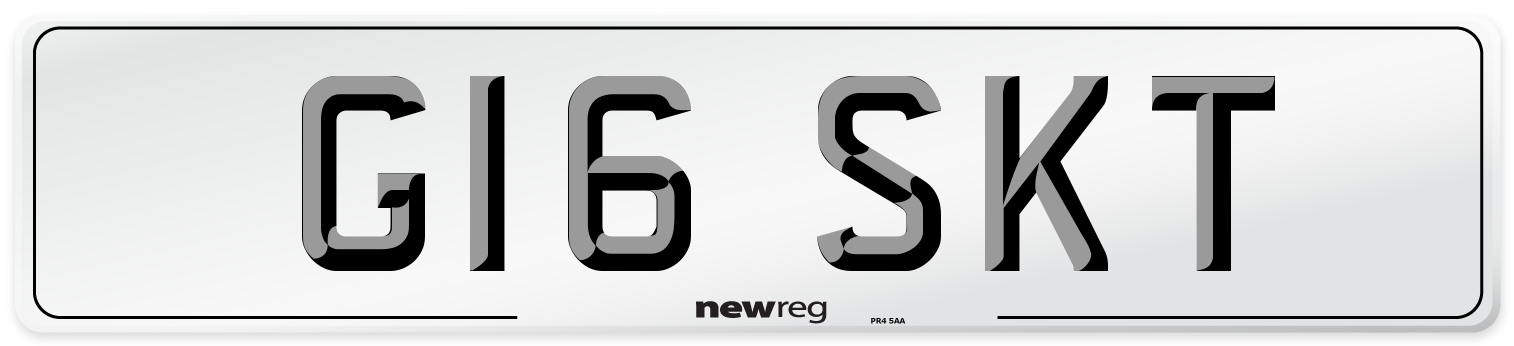 G16 SKT Number Plate from New Reg